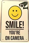 8X12 Tin Sign Security Camera Smile Cctv Video Tape Warning Vintage Wall Door (k. Fixed Price $11.99.