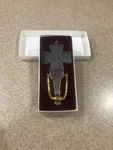 Door Knocker Pewter & Brass Cross 6 1/4" By H.j. Sherman. Fixed Price $12.95.