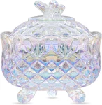 Crystal Sugar Bowl With Butterfly Lid, Royal Vintage Candy Dish Footed, Decorati. Fixed Price $23.55.