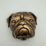 Vintage Heavy Cast Brass Michael Healy Bronze Bulldog Head Door Knocker 2006 Vgc. Fixed Price $99.95.