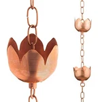 Marrgon Copper Rain Chain Decorative Chimes & Cups Replace Gutter Downspout.... Fixed Price $72.20.