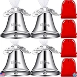 Kigeli 2025 Silver Angel Bell Ornaments - Set Of 4 Vintage Christmas Decorations. Fixed Price $41.16.