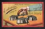 1880S Victorian Trade Card - Mrs Potts Sad Irons. Fixed Price $150.00.