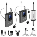 Hotec Wireless System With Dual Headset Microphones/lavalier Lapel Mics And B.... Fixed Price $93.89.