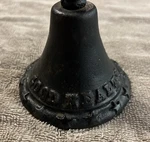 Antique Black Cast Iron Bell Good Health Theme Rustic Colonial Door Decor. Fixed Price $21.55.