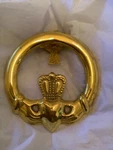 Open Box Robert Emmet Solid Brass Claddagh Ring Doorknockr W/ Cross Back, 5.5. Fixed Price $48.50.