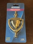 Schlage Solid Bright Brass Door Knocker: Model SC2-3125-609 Sealed, New In Pack. Fixed Price $14.99.