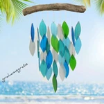 Cut Glass & Driftwood Ocean Waterfall Wind Chime Hand GEBLUEG456 Free Ship!. Fixed Price $32.75.