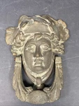 Antique Cast Iron Athena Roman Greek Goddess Art Nouveau Door Knocker. Fixed Price $75.00.