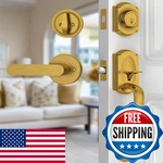 Calzibeno Front Door Lock Set Brass Handle Deadbolt Vintage. Fixed Price $109.05.