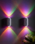 Rechargeable Motion Sensor Wall Lights, Set Of 2, Wireless Rgb Sconces. Fixed Price $43.99.