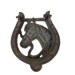 Cast Iron Head Horseshoe Door Knocker Rustic Brown Equestrian Decor. Fixed Price $9.99.