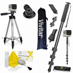 72" Monopod + 50" Vivitar Tripod For Gopro HERO4 Silver & Black. Fixed Price $64.48.