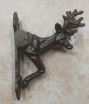 Country Cabin Outdoor Large Entry Knocker Rustic Cast Iron Deer 8" H X 3" W. Fixed Price $17.95.