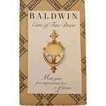 Vintage Baldwin Imperial Brass Door Knocker Nos. 0100-030. Fixed Price $29.99.