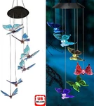 Solar Led Garden Outdoor Wind Chimes Colour Changing Lights Butterfly Us. Fixed Price $13.96.