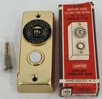 Trine MH-8A Gold Medallion Award Electric Push Button Lighted Doorbell Vtg Mcm. Fixed Price $28.99.