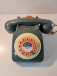 Vintage Style Wild And Wolf Concrete Grey Model 746 Push Button Retro Phone.. Fixed Price $45.12.