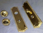 Nice Lot Baldwin Solid Brass Door Hardware 2 Large Plates Knobs. Fixed Price $34.99.