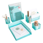 Blu Monaco 5-PIECE Aqua/teal Cute Desk Organizer Set Office Accessories. Fixed Price $15.99.