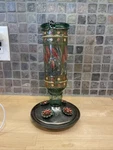 Woodstream Hummingbird Feeder Hand Painted Wheatfield Green Glass 10 Euc. Fixed Price $55.00.
