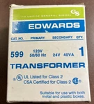 New Edwards 599 Class TRNSFORMR,40VA,120V Prim, 24 Secondary. Fixed Price $27.99.