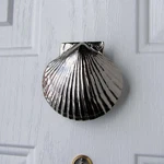 Michael Healy Scallop Shell Cottagecore Nautical Beach Door Knocker Silver. Fixed Price $119.00.