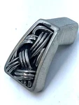 Vicenza Designs Sancio Hand Crafted Finger Pull Knob Antique Nickel & Silver. Fixed Price $18.88.