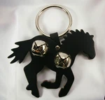 New Jingle Bell Black Running Horse Leather Door Knocker Decoration. Fixed Price $18.00.