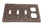 Vicenza Designs Sanmichele Wall Plate Antique Copper Triple Toggle Outlet WP7017. Fixed Price $59.00.