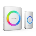 Tecknet Wireless Doorbell, 1 Button & Plug-in Receiver, White. Fixed Price $14.76.