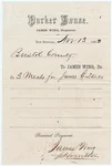 Rare Billhead - Signed James Wing Parker House New Bedford Ma 1863 Jury Trial. Fixed Price $68.00.