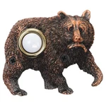 Surface Mount Push Button Doorbell Bronze Plated Bear W/ Fish Colorful Polyresin. Fixed Price $26.00.
