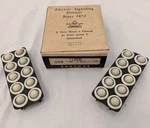 Vintage Box Of 20 Edwards & Co Doorbell Push Buttons Cat 625 White Nos 1940S. Fixed Price $32.00.