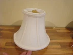 Bell Lamp Shade Uno Fitter 4.25"T X 6.5" 8"B Medium White Cloth/silk. Fixed Price $25.00.