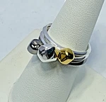 Kit Heath Rokk Nugget Stackable Ring Set Tri-color Sterling Size 6.5 Nwt 8.8G. Fixed Price $63.68.