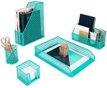 Blu Monaco Dark Teal Desk Organizer 5 Piece Set,. Fixed Price $43.15.