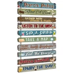 Outdoor Porch Rules Signs 11 X 23 Inches Wood Decorative Ou.... Fixed Price $24.11.