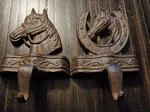 Of 2 Cast Iron Rustic Themed Door Knocker & Hooks Horseshoe Western. Fixed Price $19.95.
