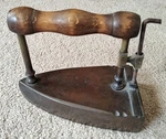 Genuine Antique Solid Brass Clothing Iron W/ Slug, Nice Patina, 1800'S. Fixed Price $99.00.