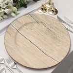 Natural 6 Round 13" Rustic Faux Wood Plastic Charger Plates Party Home. Fixed Price $24.59.