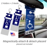 2 New Handicapped Holders. Mirortag Silver, Magnetically On & Off. Fits. Fixed Price $19.49.