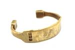 Vintage 1940S Solid Brass Brutalist Cuff Bracelet Symbols - Rl /crown/ G2U. Fixed Price $155.40.