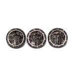 Antique Victorian Metal Picture Buttons Hut House Palm Tree 1/2" Set Of 3. Fixed Price $15.00.