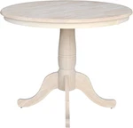 Sturdy 36" Round Solid Parawood Dining Table - Unfinished. Fixed Price $428.99.