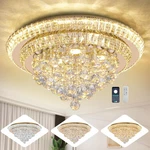 Elegant 24" Rose Gold Led Crystal Raindrop Chandelier With Remote Control. Fixed Price $449.99.