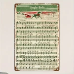 Vintage Jingle Bells Sheet Music Metal Sign Christmas Tin Wall Art Festive Decor. Fixed Price $11.89.