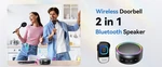 Tecknet 2 In 1 Wireless Doorbell With Bluetooth Speaker, IP66 Waterproof Door.... Fixed Price $20.69.