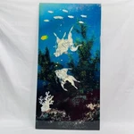 Vtg Lacquered Mother Of Pearl Wall Art Reef Fish 12" X .5" 23 1/2" H*read*. Fixed Price $50.99.