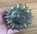 Vintage 1997 Michael Healy Door Bell Button Cover Push Sun Face Brass. Fixed Price $44.99.